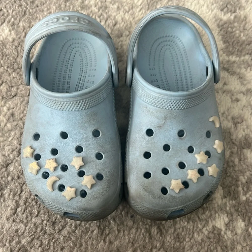 Crocs Baby Blue Stars and Moon Shoes Sandals